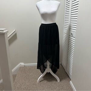 Divided Black Sheer Midi Skirt